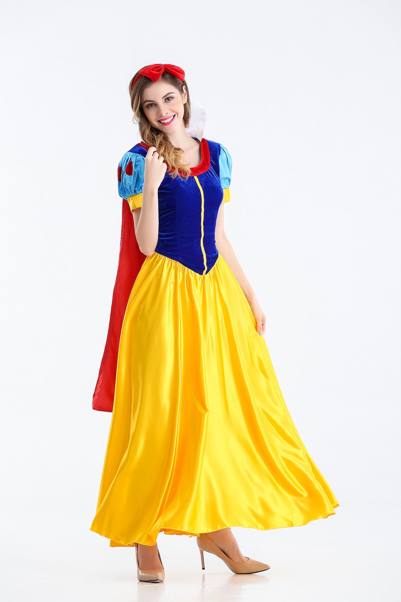 S-4XL Large Size Halloween Cosplay Costume Adult Snow White Dress Fairy Tale Stage Costume