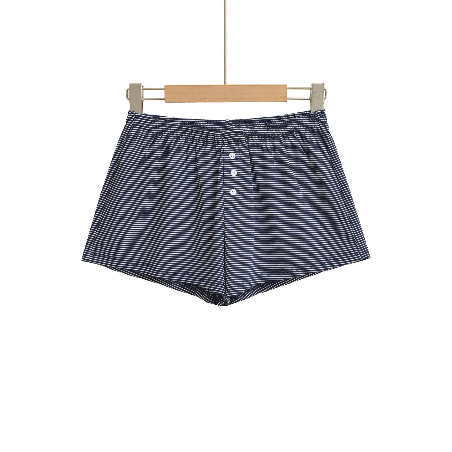 Sexy Spicy Girl Low Waist Button Casual Simple Striped Shorts