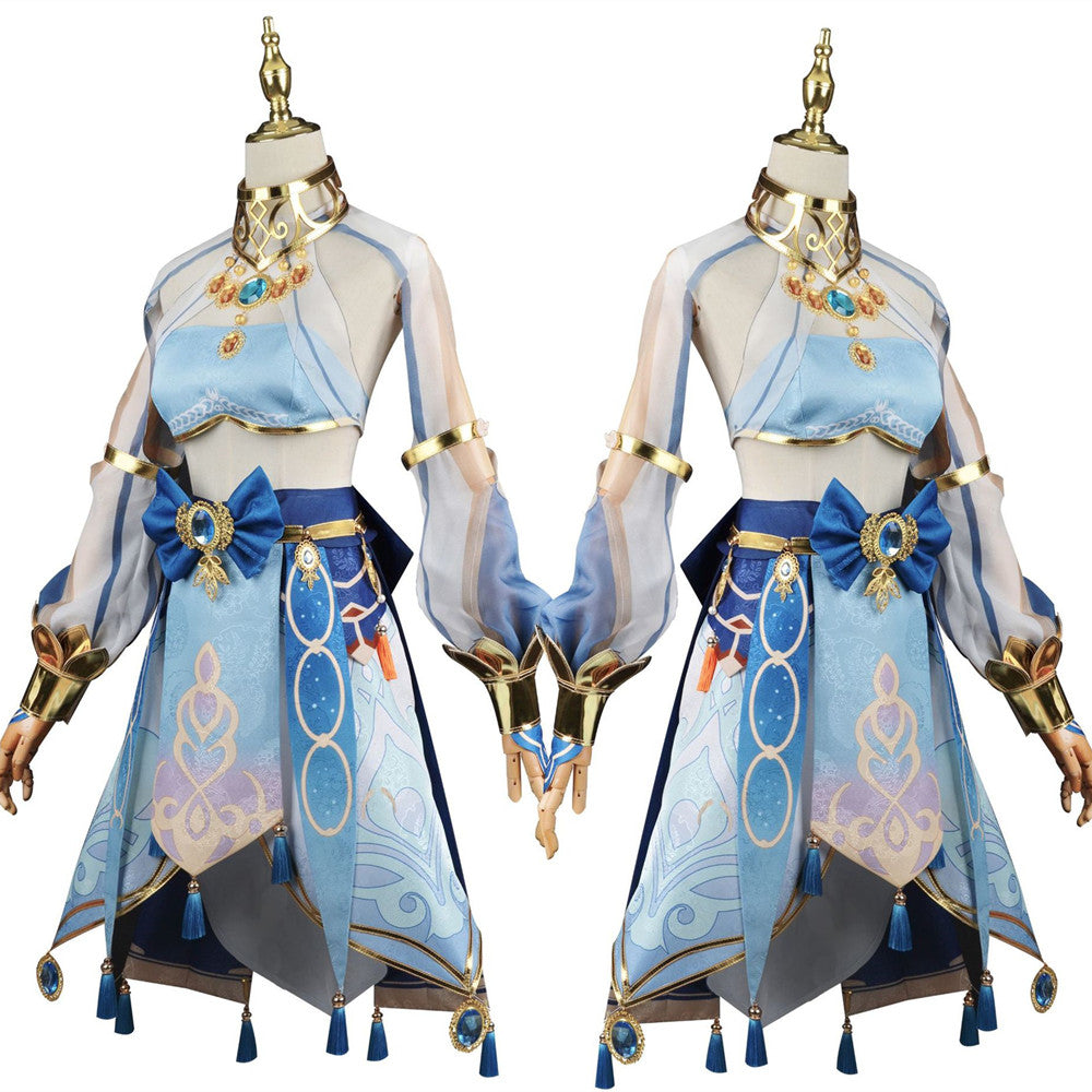 Yuanshen game cos suit Nilu cosplay blue costume female Western dancer suit full set of cosplay