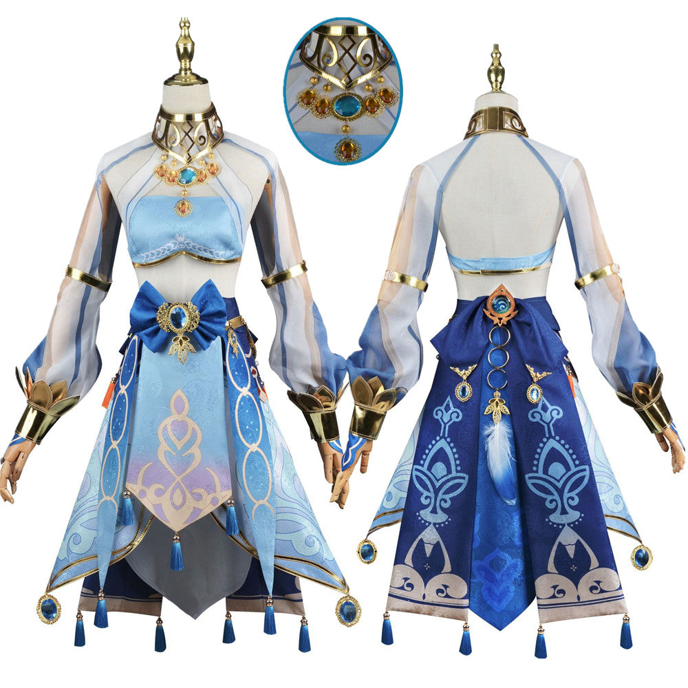Yuanshen game cos suit Nilu cosplay blue costume female Western dancer suit full set of cosplay