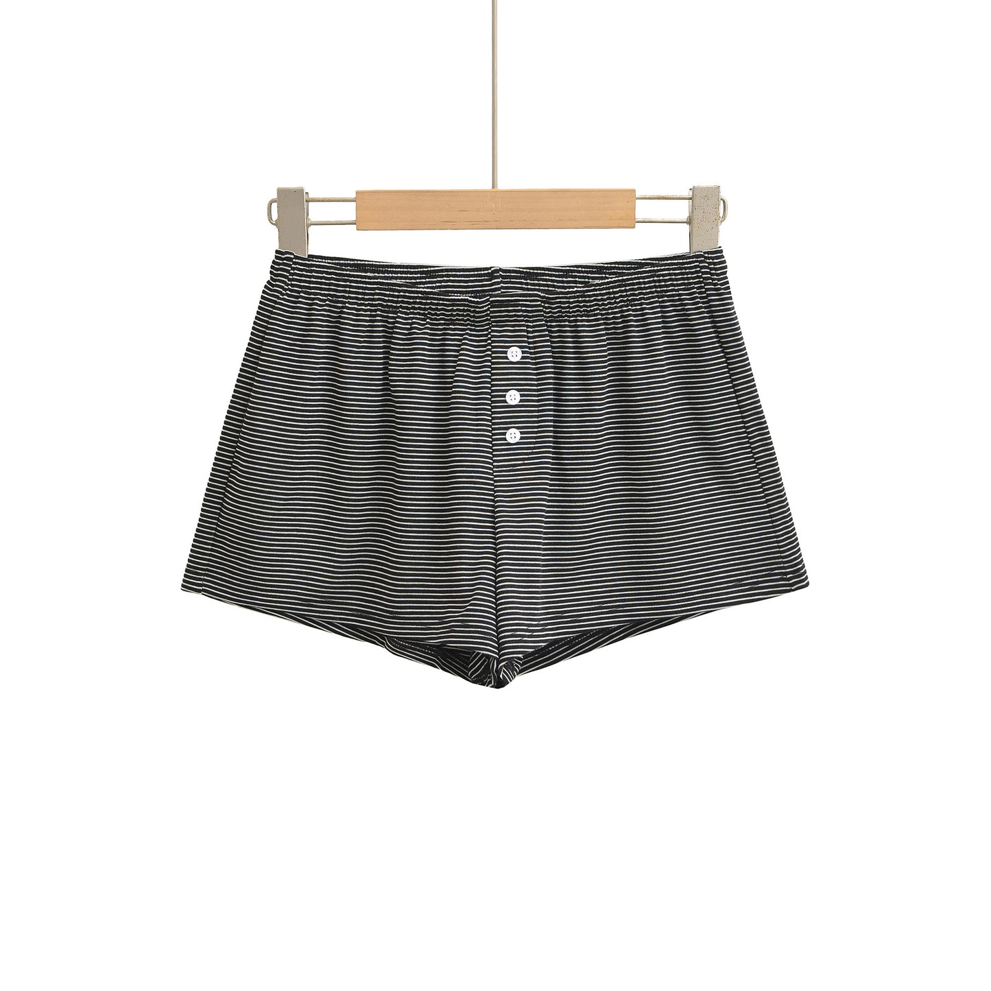 Sexy Spicy Girl Low Waist Button Casual Simple Striped Shorts