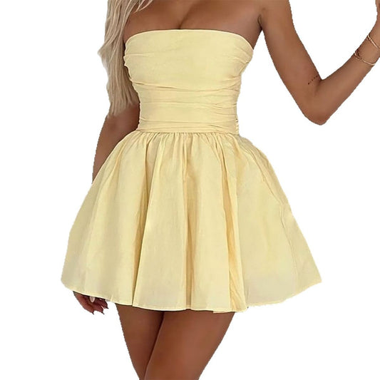 Elegant Butterfly Knot Wrap Chest Dress for Women