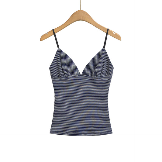 Fitted Body-Shaping Striped Camisole