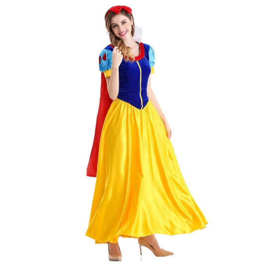 S-4XL Large Size Halloween Cosplay Costume Adult Snow White Dress Fairy Tale Stage Costume