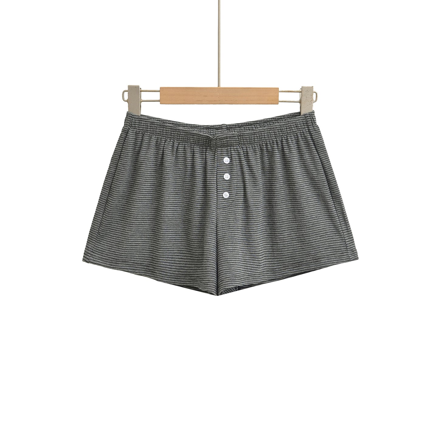 Sexy Spicy Girl Low Waist Button Casual Simple Striped Shorts